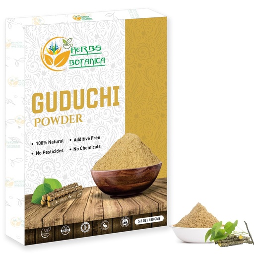 [BRSW22QRBUFGKH34] Herbs Botanica Guduchi Powder USDA Organic Neem Giloy Powder | Tinospora cordifolia | Herbsl Supplement for Immune Support, Digestion 5.3 Oz / 150 GMS