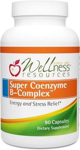 [BRSWI2Q3AQBWACDM] Super Coenzyme B Complex - 90 Capsule - Vitamina B12, Vitamina B Complex per la Crescita dei Capelli, Supporto Adrenale & Stress Relief - Methylated B12, Folate, Biotina, Riboflavin, Thiamine