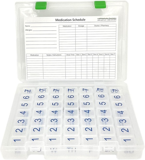 [BRSRM2T2OUMQED33] e-Pill 7 Times a Day x 7 Day Clear Weekly Pill Organizer, Vitamin, and Medicine Pillbox with Clear Case