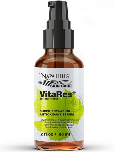 [BRSROGIEOICWGCL4] Liquid VitaRes Resveratrol Drops Skincare - Super Concentrado, Natural, Biodisponibilidade Superior - Pele de uva, Sementes de uva, Resveratrol (2 Fl Oz, 98% Força)