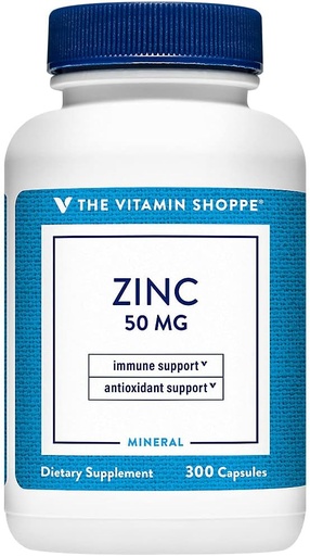 [BRSRMZLROB7GCAIY] The Vitamin Shoppe Zinc 50mg per Serving (300 Capsules)
