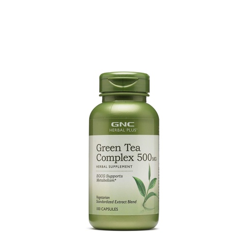 [BRSWIYYYCQGRY3I7] GNC Herbal Plus Green Tea Complex 500mg Supplement, Vegetarian, Supports Metabolism, 100 Servings