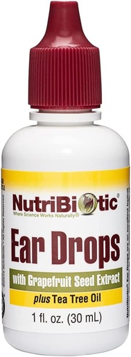 [BRSWIYTYO4GQMFTK] NutriBiotic – Ear Drops, 1 Fl Oz | Gentle & Soothing Ear Support with Grapefruit Seed Extract & Tea Tree Oil | Vegan | Non-Medicated | Made without GMOs & Gluten