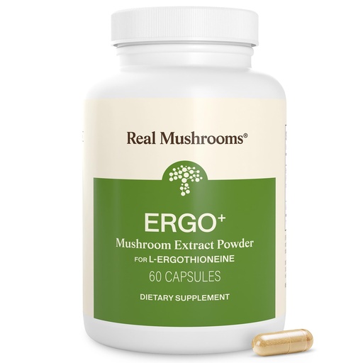 [BRSWYGIPCIHRSC3D] Real Mushrooms Ergothioneine Supplement – Golden Oyster Mushroom with Beta-Glucans – L-Ergothienine Extract Poweder – Organic, Vegan, Non-GMO, No Fillers – 60 Capsules Mushroom Supplement for Humans