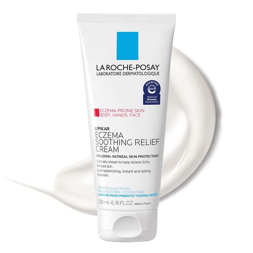 [BRSWGZA6BEIR4G3K] La Roche-Posay Lipikar Soothing Relief Eczema Cream, Face and Body Lotion For Eczema and Sensitive, Dry Skin, Moisturizer with Colloidal Oatmeal to Relieve Irritation