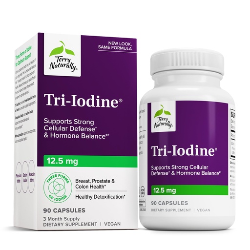 [BRSWIYA7CAOQGGT4] Terry Naturally Tri-Iodine - Support Thyroid Health - Aids Hormone Balance with Molecular Iodine from Kelp - Features Potassium Iodide & Sodium Iodide - Brain & Energy Support - 12.5mg, 90 Capsules
