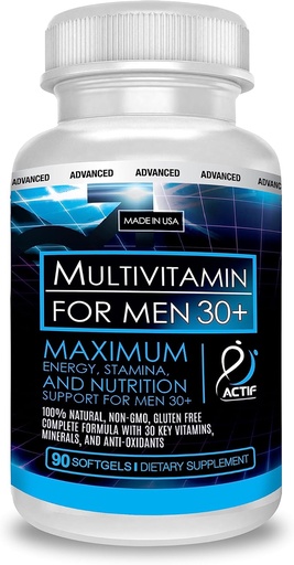 [BRSWGEDYBUNAMCTZ] ACTIF Organic Multivitamin for Men Ηλικία 30+ με 30 Βιολογικές Βιταμίνες και Βιολογικά Βότανα, Μη ΓΤΟ, Κατασκευασμένο στις ΗΠΑ, 90 Count