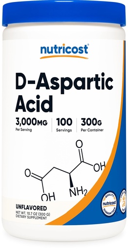 [BRSWIHYRA57GYCQZ] Nutricost D-Aspartic Acid (DAA) Powder 300G - Pure D Aspartic Acid