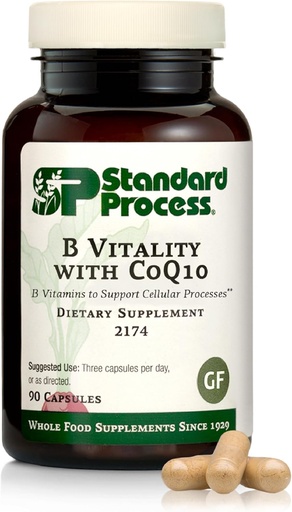 [BRSWGFAQB55WCET5] Standard Protsess B Vitality Coq10 - Cellular Health Supplement biotiini, vitamiin B12 & Folate - Vegan, Gluteenivaba & Non-Dairy - 90 kapslit (30 Servings)
