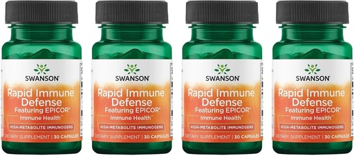 [BRSWGFD3CIDW2ELB] Swanson Rapid Immune Defense mit Epicor 500 mg 30 Caps (4 Pack)