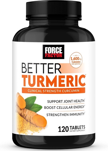 [BRSW2C33PIMGGA35] FACTOR DE FUERZA Mejor Curcumina Turmérica 1600 mg con Pepper Negro > jengibre, Suplemento de Apoyo Conjunto de Fuerza Clínica, Absorción Superior, 120 Tabletas