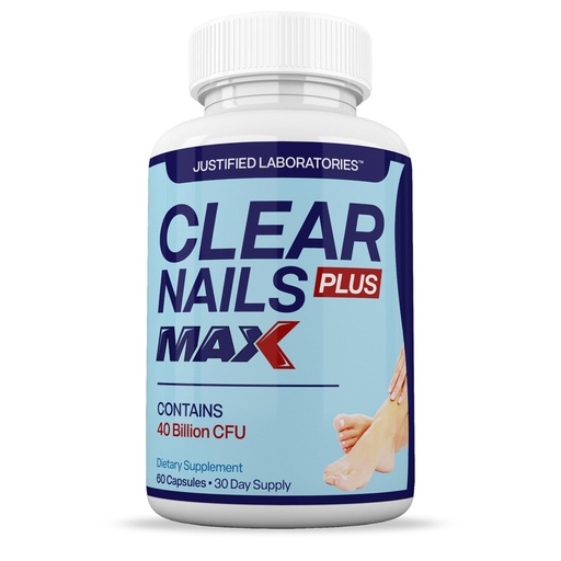 [BRSWYC3ROJ7B43AY] Justified Laboratories Clear Nails Plus Max - 60 Capsules - Probiotic Formula with 40 Billion CFU - 30 Servings