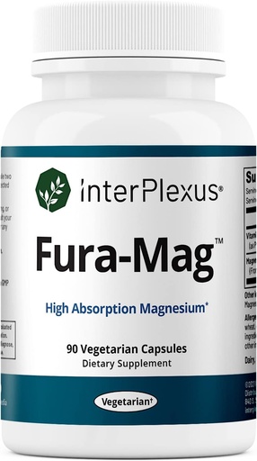 [BRSWIFIEBAHWMHY5] InterPlexus Fura-Mag - Highly Bimavailium với vitamin B6 - Gluten Free, Dairy Free, Soy Free - 90 Capsules (90 phục vụ)