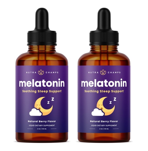 [BRSW2H36DIDRMYA6] NutraChamps Liquid Melatonin Drops, 480 Servings, Sugar Free Kids Melatonin Liquid Sleep Aid Supplement, Vegan & Non-GMO, Natural Berry Flavor, Melatonin 1 mg Drops