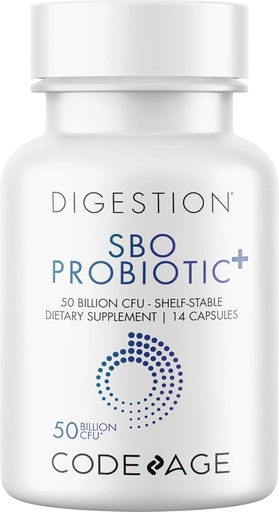 [BRSWYAY3OB6BGYLF] Codeage SBO Probiotics 50 Billion CFUs, Estrain-Soil-Based Organisms, Travel Sized Shelf-Stable Probiotic Supplement, Organic Fermented Botanical Blend & Prebiotic, 7-Day Formula, 14 kapsula