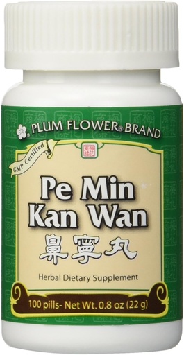 [BRSWKHD3C4GRG3YZ] Pe Min Kan Wan (Nose Allergy Pills), 100 ct, Plum Flower