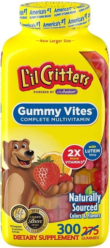 [BRSWKGQFDIOAIF3I] Gummy Vites Children's Chewable Gummy Bear Multivitamin Diyeter Supplement, 300 Count
