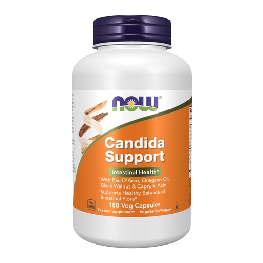 [BRSWIYQMOQNWOH3U] NOW Foods Supplements, Candida Support with Pau D'Arco, Oregano Oil, Black Walnut & Caprylic Acid, 180 Veg Capsules