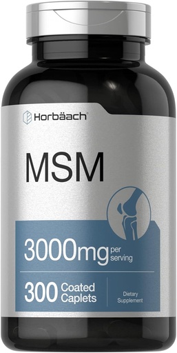[BRSW2CQDAEAWOH3Z] Horbäach MSM Supplement | 3000mg | 300 Coated Caplets | Methylsulfonylmethane with Calcium | Vegetarian, Non-GMO, Gluten Free