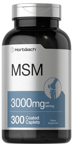 [BRSW2CQDAEAWOH3Z] Horbäach MSM Supplement | 3000mg | 300 Coated Caplets | Methylsulfonylmethane with Calcium | Vegetarian, Non-GMO, Gluten Free