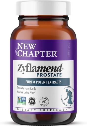 [BRSWK2YBDEPWEDY5] New Chapter Prostate supplement Zyflamend Prostate with Saw Palmetto + Pumpkin Seed Oil + Turmeric for Prostate Health Vegetarian Capsule, 60 count