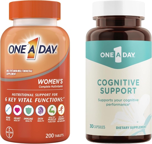 [BRSROH3QC56AMD33] Bundle of One A Day Multivitamin for Women 200 Count and One A Day Cognitive Supplement, 30 Capsules