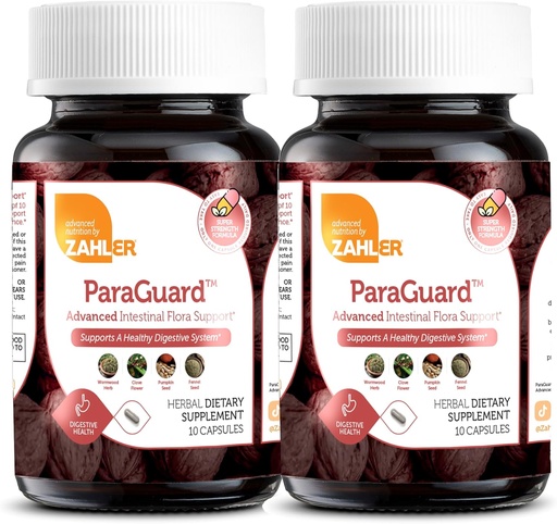 [BRSRAHY5CB5A2CLO] Zahler - ParaGuard Capsules - Gut Health Supplement - Formula has Wormwood, Garlic Bulb, Pumpkin Seed, Clove & More - Natural Support for Humans - Certified Kosher 20 Count.