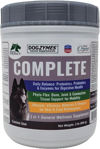 [BRSWIAQ5CECGCHAV] Dogzymen Complete - Probiotica, Prebiotica, Glucosamine, Chondroitine, MSM en Hyaluronzuur, Complete Huid- en Vachtverzorging (2 pond)
