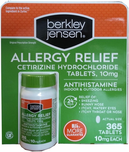 [BRSWGFATAFYWK23U] Berkley Jensen Allergy Relief, 365 ct.