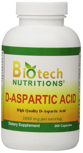[BRSWIEIDBUHQC23U] D-Aspartic Acid Dietary Supplement, 3000 mg., 200 Count