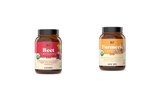 [BRSROHQTO56REH3K] Complete Natural Products Beet Root 100 Capsules & Turmeric 100 Capsules Bundle
