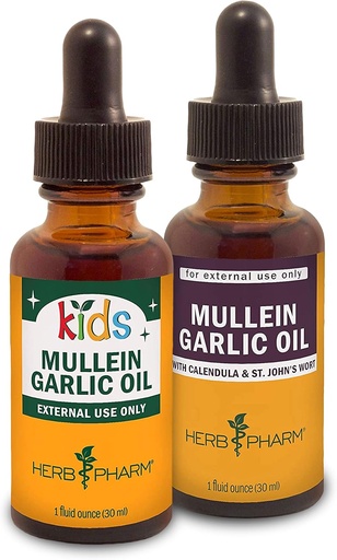 [BRSW2HA3O5YBUCLO] Herb Pharm Mullein Garlic Oil, 1 Oz and Kids Mullein Garlic Oil, 1 Oz Herbal Gift Set