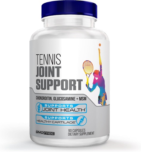 [BRSRAHY7A4FWACTL] Tennis Joint Support Supplement - Healthy Knees, Back, Cartilage, & Joints – Glucosamine Chondroitin MSM- GMP Certified Tennis Supplements and Joint Support for Athletes – 90 Capsules
