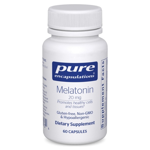 [BRSWIY37O4MBEC34] Pure Encapsulations Melatonin 20 mg - Not Intended for Sleep Support - for Immune System & Healthy Cells - 99.5% Purity Melatonin - Gluten Free & Non-GMO - 60 Capsules