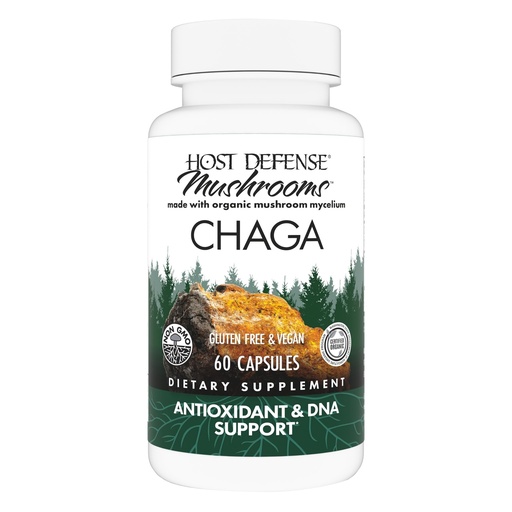 [BRSWIYA6BIJRCAA5] Host Defense Chaga Capsules - Immune System Support Supplement - Chaga Mushroom Capsules for Antioxidant Activity Support - Dietary Mushroom Supplement - 60 Capsules (30 Servings)*