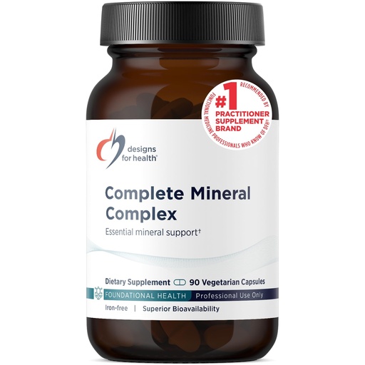 [BRSWIZTYAF4GKG34] Designs for Health Complete Mineral Complex - Essential + Trace Minerals Supplement with Magnesium Malate, Chromium, Zinc + More - Iron-Free Multi Minerals Blend - Vegan + Gluten Free (90 Capsules)