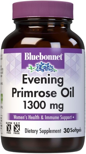 [BRSWIYT3PMDB4HQ3] BlueBonnet Evening Primrose Oil Softgels, 1300 mg, 30 Count