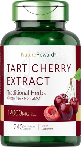 [BRSROHQFBF7GYG33] Tart Cherry Extract 12000mg | 240 Capsules | Non-GMO and Gluten Free Formula | Herbal Supplement