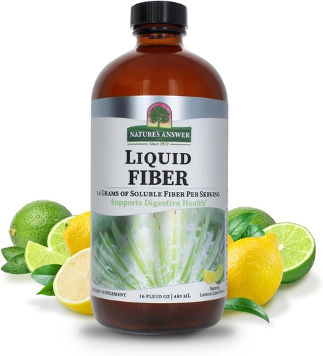 [BRSWIZQPCZ6WKD3M] Nature's Answer Fiber Drink 16oz Liquid | Lemon Lime Flavored | Unterstützt Verdauungs-Gesundheit | Fördert Regelmäßigkeit | Glutenfrei, Non-GMO, Vegan, Keine künstlichen Aromen oder Konservierungsstoffe | Einzelzähl