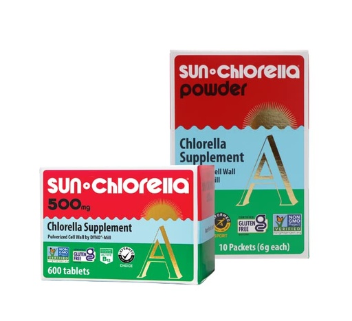 [BRSW2AIPB4MRU3D7] Sun Chlorella Twice As Nice Bundle 2ct 500mg Whole Body Wellness Green Algae Superfood Supplement 600 Tablets Plus Powder Green Algae Superfood Supplement 10x6g Packets