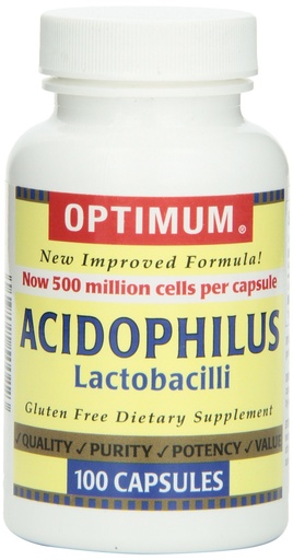 [BRSWIFTRDMFBMCTM] Optimum Acidophilus Lactobacilli Capsules, 100 Count