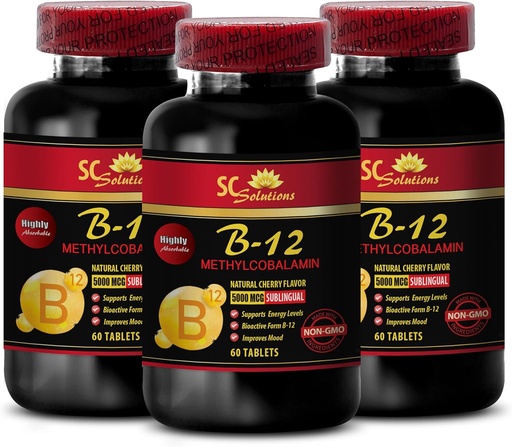 [BRSROFQEA4BAOCQU] immune support pills - METHYLCOBALAMIN VITAMIN B-12 5000 - anti aging supplement for women, best energy supplements, endurance stamina, immune support capsules, vitamin b 12 metabolism - 3 Bot 180