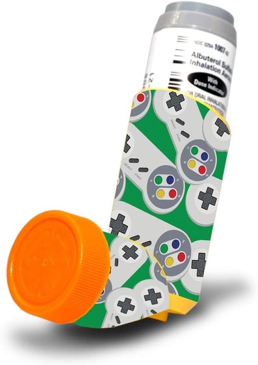 [BRSWGBT2OIFBS3YV] MightySkins Skin for Proventil HFA Asthma Inhaler - Retro Controllers 3 | Protective, Durable, and Unique Vinyl Decal wrap Cover | Easy to Apply, Remove, and Change Styles | Made in The USA