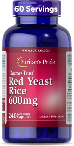 [BRSWIZQ3OV4AOHI3] Puritan's Pride Doctors Trust® Red Yeast Rice 600mg, Dietary Supplement, 240 Rapid Release Capsules