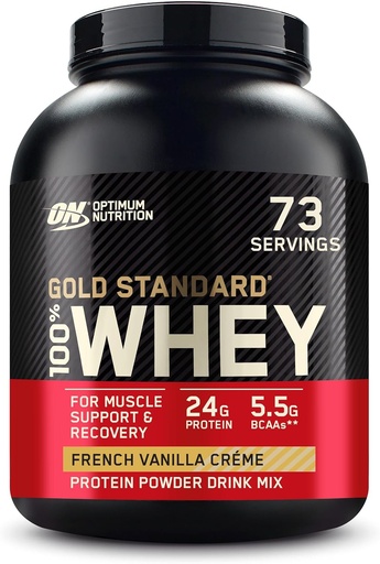 [BRSWKYA5PIHQO3TI] Optimum Nutrition Gold Standard 100% Whey Protein Powder, French Vanilla Creme, 5 Pound (Packaging May Vary)