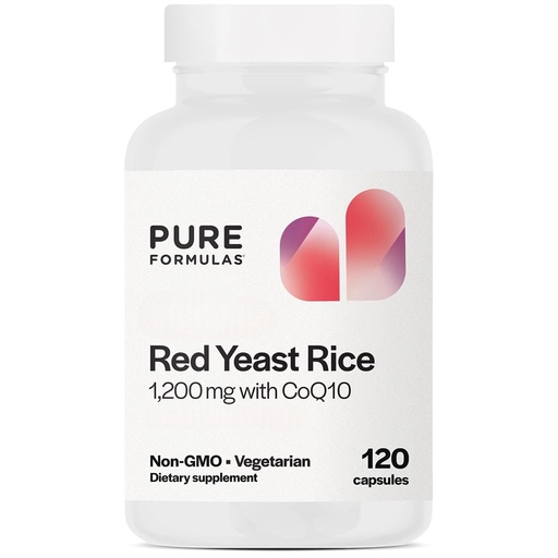 [BRSROATRDMJRQ3D5] PureFormulas Extra Strength Red Yeast Rice 1200mg with CoQ10 100mg, Citrinin-Free, Non-GMO, Gluten-Free, 120 Capsules (2 Months Supply)