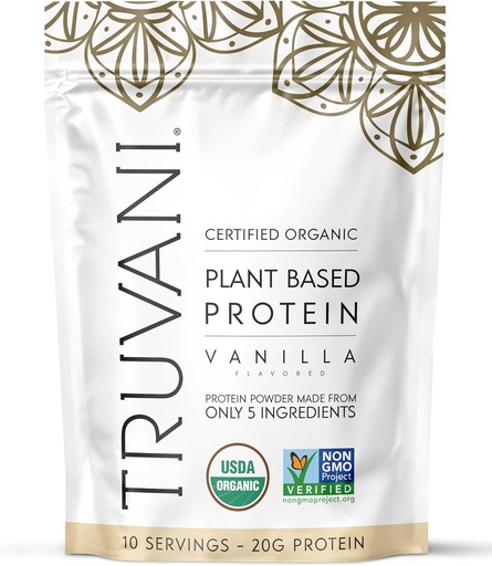 [BRSW2FQNAQIQOCI3] Truvani Vegan Pea Protein Promosed 124; Vanilla Ț124; 20g Szerves Növényi Alapú Protein