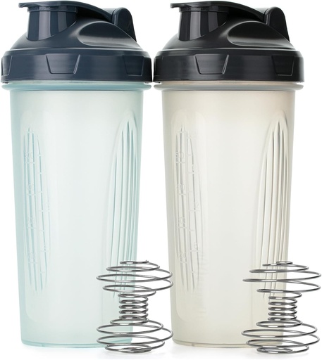 [BRSROGIFCMBAE3I3] Mr. Pen- Shaker Bottles for Protein Mixes, 28 oz, 2 Pack, Clear, Protein Shaker Bottle with Wire Whisk Ball, Blender Bottle