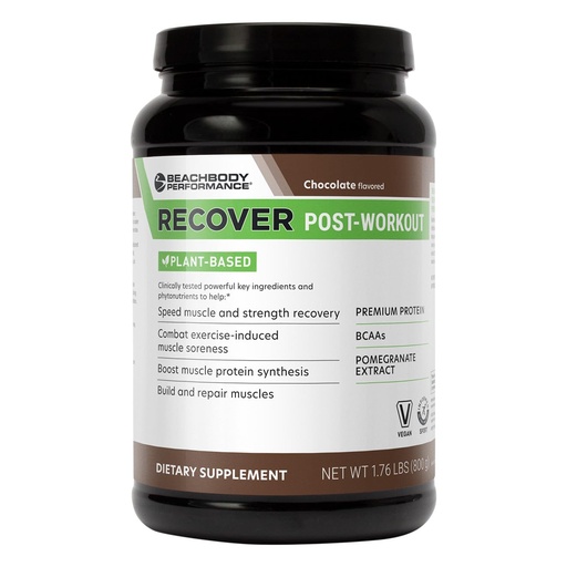 [BRSRAFIBBFYAM3TK] BODi Recover Plant-Based Protein Powder Blend– Post-Workout Chocolate Plant-Based Supplement for Muscle Recovery with 20g Protein, BCAAs, Pomegranate Extract - Fast Recovery - 20 Serving Tub
