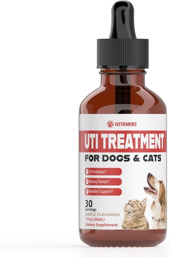 [BRSROZYOBENWYDTH] Cat & Dog UTI Treatment - UTI Medicine for Dogs - Cat UTI Treatment - Dog UTI Treatment - May Help with UTI's, Incontinence, Bladder Stones & More - 1 fl oz